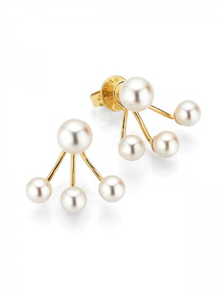 Earrings with Akoya pearls