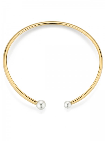 Solid yellow gold choker with South Sea pearls