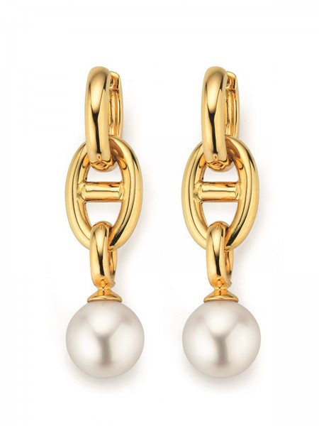Transformable Akoya pearl earrings in yellow gold