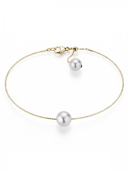 Fine yellow gold bracelet with Akoya pearl