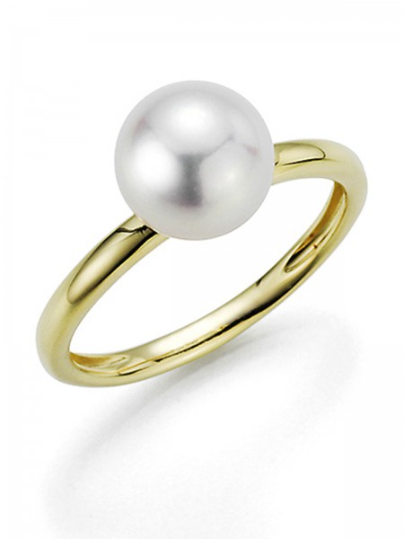 Bubbles gold ring with Akoya pearl