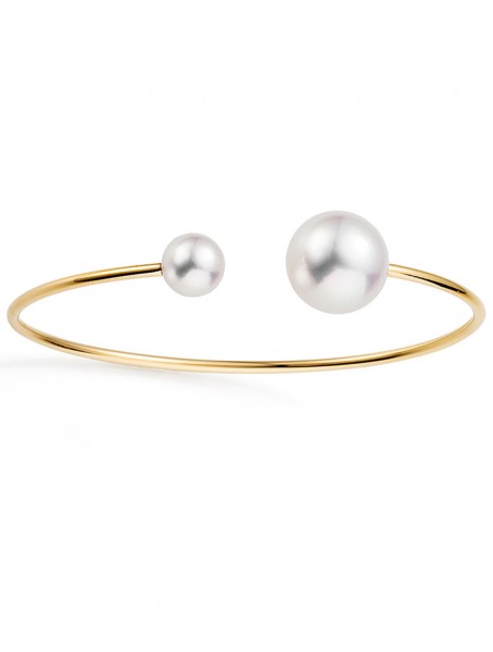 Open designed bangle with Freshwater pearls