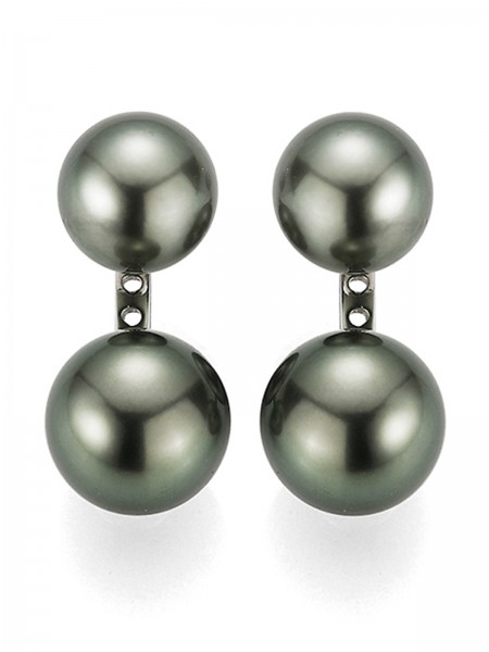 Double Tahiti stud earrings with detachable pearls